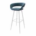 Стул барный Барни Р 900, b08 BLUE LUX/БЕЛЫЙ | Интернет магазин мебели и декора LifeDekor