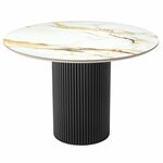 Стол Aura D110, керамогранит Calacatte gold мрамор, чёрный | Интернет магазин мебели и декора LifeDekor