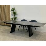 Стол ШЕРЛ  220 CRYSTAL ONIX BIANCO, керамика / Латте каркас М-City | Интернет магазин мебели и декора LifeDekor