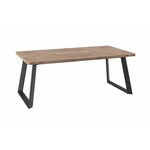 Cтол раздвижной со стеклом Loft Lux Radial-200 (Дуб велингтон/черный) 200(290)х105 | Интернет магазин мебели и декора LifeDekor