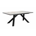 Стол DikLine DKX140 керамика Italian Grey (глянец серый), подстолье черное, опоры черные (2уп.) | Интернет магазин мебели и декора LifeDekor