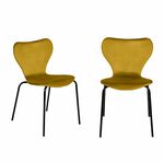 Комплект из 2-х стульев Seven Style горчичный велюр с чёрными ножками | Интернет магазин мебели и декора LifeDekor