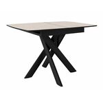 Стол DikLine DKB110, Керамика Krater Perla (бежевый матовый)/подстолье черное/опоры черные | Интернет магазин мебели и декора LifeDekor