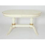 Стол обеденный овальный Орфей-2 140(180)х80х76 слоновая кость/патина золото | Интернет магазин мебели и декора LifeDekor