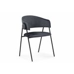 Стул на металлокаркасе Криспиан темно-серый / черный | Интернет магазин мебели и декора LifeDekor