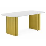 Стол деревянный Бавария B 160 х 90 белая пленка шагрень / золото | Интернет магазин мебели и декора LifeDekor