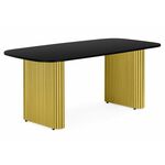 Стол деревянный Бавария B 160 х 90 черная пленка шагрень / золото | Интернет магазин мебели и декора LifeDekor