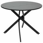 Стол ДАРИО D100 Черный, стекло/ Черный каркас М-City | Интернет магазин мебели и декора LifeDekor