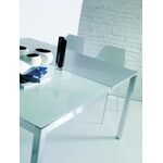 Стол MAGO (01.34) 100/140*70*Н75 см (G093/ G093/ С150 э-бел.глянц.стекло+L072 ал) | Интернет магазин мебели и декора LifeDekor