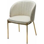 Стул DIANA Modica-40 бежево-белый, ткань / золотой каркас, ®DISAUR | Интернет магазин мебели и декора LifeDekor