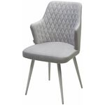Стул HERMAN СВЕТЛО-СЕРЫЙ  BM-4, велюр / белый каркас М-City | Интернет магазин мебели и декора LifeDekor