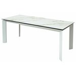 Стол CREMONA 180 KL-188 Контрастный мрамор матовый, итальянская керамика/ белый каркас М-City | Интернет магазин мебели и декора LifeDekor