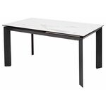 Стол CREMONA 140 MATTE STATUARIO Белый мрамор матовый, керамика/ черный каркас М-City | Интернет магазин мебели и декора LifeDekor