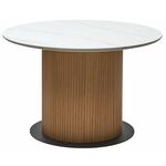 Стол MESA D120 цвет БЕЛЫЙ МРАМОР M326 / Каркас OAK, ®DISAUR | Интернет магазин мебели и декора LifeDekor