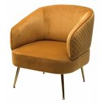 Кресло MUSSELS BLUVEL-68 желтый, велюр / золотой каркас М-City | Интернет магазин мебели и декора LifeDekor