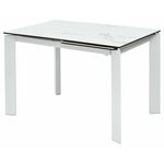 Стол CORNER 120 MATTE STATUARIO Белый мрамор матовый керамика, стекло/ белый каркас М-City | Интернет магазин мебели и декора LifeDekor