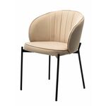 Стул ДЕНИ, цвет Velutto 05 Бежевый, велюр / черный каркас М-City | Интернет магазин мебели и декора LifeDekor