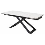 Стол LIVORNO 180 MATT WHITE MARBLE SINTERED STONE/ BLACK М-City | Интернет магазин мебели и декора LifeDekor