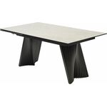 Стол YOAKIM 180 TL-102 Бежевый мрамор, испанская керамика / Темно-серый каркас, ®DISAUR | Интернет магазин мебели и декора LifeDekor