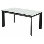 Стол CREMONA 140 KL-99 Белый мрамор матовый, итальянская керамика / черный каркас М-City | Интернет магазин мебели и декора LifeDekor