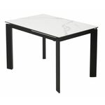 Стол CORNER 120 MATTE STATUARIO Белый мрамор матовый керамика, стекло/ черный каркас М-City | Интернет магазин мебели и декора LifeDekor