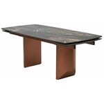 Стол ПУАНТО 200 TITANIUM LAWA NERO, керамика / МЕДЬ каркас М-City | Интернет магазин мебели и декора LifeDekor