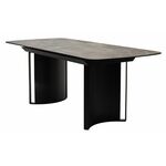 Стол RASMUS 160 KL-80 Серый мрамор, итальянская керамика / черный каркас М-City | Интернет магазин мебели и декора LifeDekor