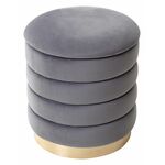 Пуф для гостиной ФРЕД серый #27, велюр / золотой каркас М-City | Интернет магазин мебели и декора LifeDekor
