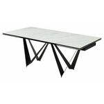 Стол RIETI 200 KL-99 Белый мрамор матовый, итальянская керамика / черный каркас М-City | Интернет магазин мебели и декора LifeDekor