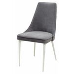 Стул NEPAL-P СЕРЫЙ #27, велюр/ белый каркас М-City | Интернет магазин мебели и декора LifeDekor