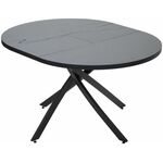 Стол ДАРИО D110 раскладной Черный, стекло/ Черный каркас М-City | Интернет магазин мебели и декора LifeDekor