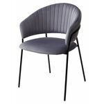 Стул ГЕММА, цвет H-14 Серый, велюр / черный каркас М-City | Интернет магазин мебели и декора LifeDekor