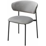 Стул ЛЕОНАРДО H-09 Светло-серый, велюр / черный каркас М-City | Интернет магазин мебели и декора LifeDekor