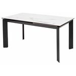 Стол CREMONA 140 HIGH GLOSS STATUARIO Белый мрамор глянцевый, керамика/ черный каркас М-City | Интернет магазин мебели и декора LifeDekor