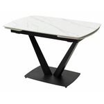 Стол ALATRI 120 MATT WHITE MARBLE SINTERED STONE / BLACK М-City | Интернет магазин мебели и декора LifeDekor