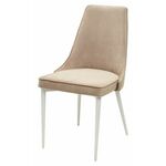 Стул NEPAL-P БЕЖЕВЫЙ #5, велюр/ белый каркас М-City | Интернет магазин мебели и декора LifeDekor