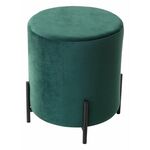 Пуф для гостиной ФЕЛИКС круглый зеленый #19, велюр / черный каркас М-City | Интернет магазин мебели и декора LifeDekor
