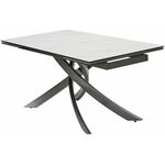 Стол ESTEBIO 160 KL-99 Белый мрамор матовый, итальянская керамика/ Серый металлик, ®DISAUR | Интернет магазин мебели и декора LifeDekor