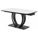 Стол MATERA 160 MARBLES KL-99 Белый мрамор матовый, итальянская керамика/ черный каркас М-City | Интернет магазин мебели и декора LifeDekor