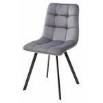 Стул CHILLI SQUARE BLUVEL-14 серый, велюр / черный каркас М-City | Интернет магазин мебели и декора LifeDekor