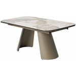 Стол STEFAN 180 GLOSS LUXURY PANDORA керамика, стекло/ каркас латте, ®DISAUR | Интернет магазин мебели и декора LifeDekor