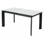 Стол CREMONA 160 KL-99 Белый мрамор матовый, итальянская керамика / черный каркас М-City | Интернет магазин мебели и декора LifeDekor