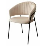 Стул ГЕММА, цвет H-06 Бежевый, велюр / черный каркас М-City | Интернет магазин мебели и декора LifeDekor