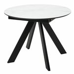 Стол БОНЖУР 100 БЕЛЫЙ МРАМОР, черная шагрень, стекло / ЧЕРНЫЙ каркас М-City | Интернет магазин мебели и декора LifeDekor