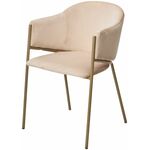 Стул ДИЛЛ, цвет H-06 Бежевый, велюр / шампань каркас М-City | Интернет магазин мебели и декора LifeDekor