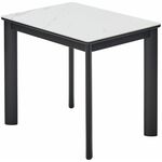Стол ТЕТ-А-ТЕТ 90  Белый мрамор, керамика / Черный каркас М-City | Интернет магазин мебели и декора LifeDekor