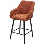 Полубарный стул ERYK 180 град. поворот. 3018-09 коричневый, шенилл / черный каркас (H=67), ®DISAUR | Интернет магазин мебели и декора LifeDekor