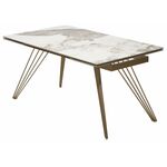 Стол ACERRA NEW 160 GLOSS LUXURY PANDORA SOLID CERAMIC/ каркас цвета шампань М-City | Интернет магазин мебели и декора LifeDekor