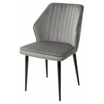 Стул SEATTLE-V СВЕТЛО-СЕРЫЙ #26, велюр / черный каркас М-City | Интернет магазин мебели и декора LifeDekor