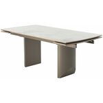 Стол ПУАНТО 200  BRECHA CREMA ELEGANCE, керамика / Латте каркас М-City | Интернет магазин мебели и декора LifeDekor